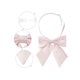 thumbnail image 3 of INSPIRAR CHIC Lazos Metálicos Brillantes para Mujeres, Lazos Pre-atados de Color Sólido, Lindos en Rosa Claro, Talla Única, 3 of 6