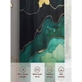 thumbnail image 6 of Aqua Green Gold Marble Sheer Curtains 84 Inches Long 2 Panels Bronzing Watercolor Modern Abstract Art Light Filtering Semi Sheer Window Curtains Drapes for Bedroom Living Room 52"x84", 6 of 7