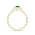 thumbnail image 2 of ANGARA Natural Oval Emerald Halo Ring with Diamond Accents in 14K Yellow Gold for Women (Size-7x5mm) | May Birthstone, Birthday, Anniversary, Jewelry Gift for Women | Natural Emerald Ring, 2 of 11