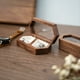 thumbnail image 1 of Caja de Madera para Anillos con 2 Ranuras, Organizador Diario para Guardar Anillos, Pendientes y Joyas, Caja de Compromiso para Anillos de Boda C, 1 of 10