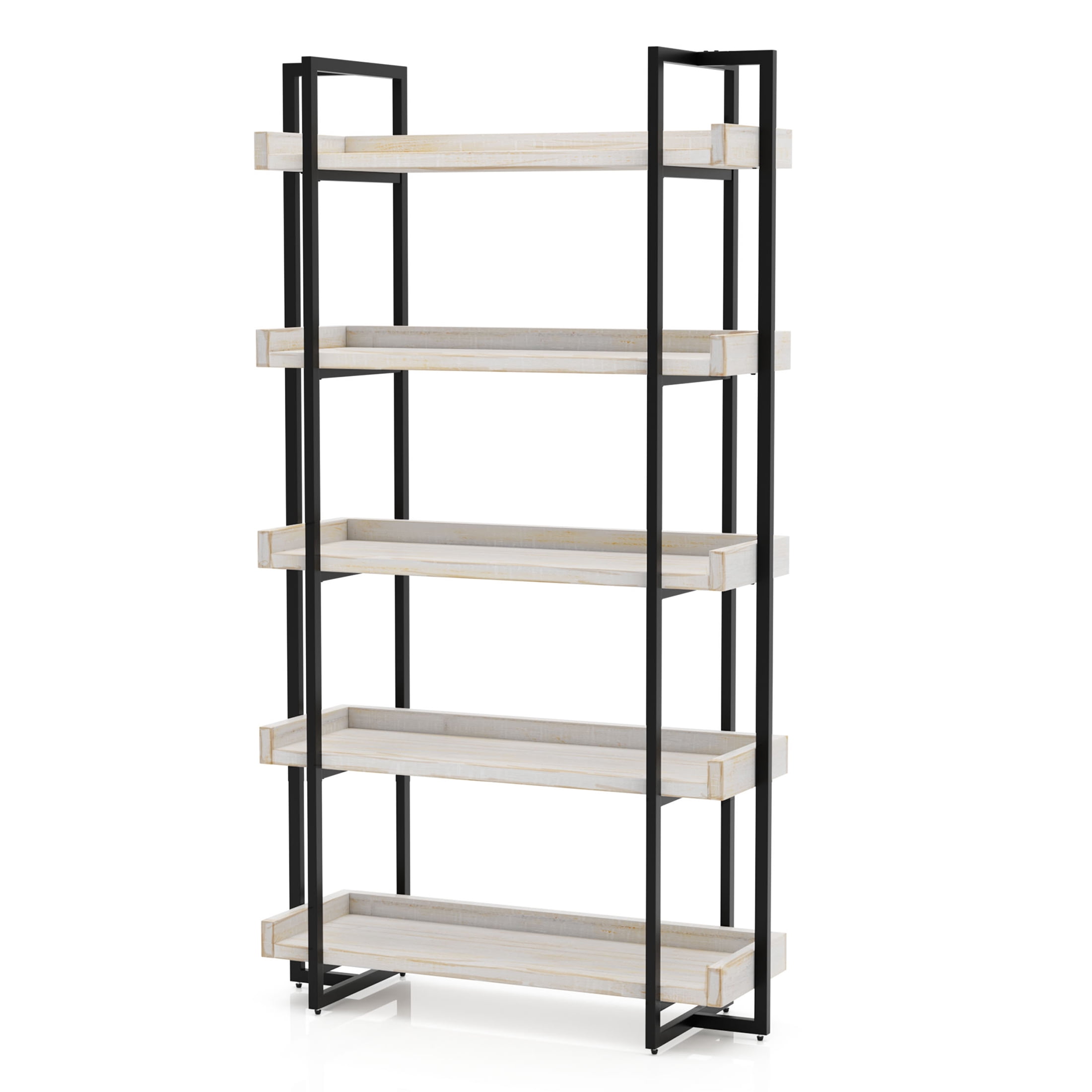 Furniture of America Sohl 5-Shelf Bookcase, Antique White