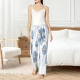 thumbnail image 6 of Lsque Pale Blue Lotus Flowers Print Women's Pajama Pants, Lounge Pant - Comfortable Home Wear,Elastic Waistband, Stylish Design-Large, 6 of 9