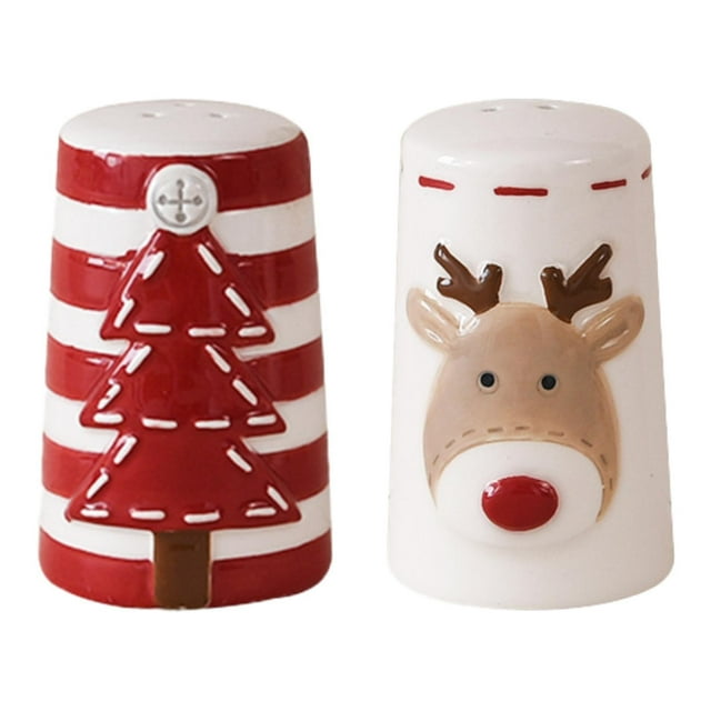 Saleros y pimenteros navideños Macarena Juego de 2 Cerámica 4,8 cm x 4,5 cm x 7,8 cm