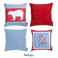 thumbnail image 2 of Decorative Christmas Themed Throw Pillow Cover Set of 4 Square 18" x 18" White & Red & Gray for Couch, Bedding, 2 of 7