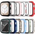 thumbnail image 1 of 12 Pack Case for Apple Watch Series 8 7 45mm Tempered Glass Screen Protector, All Round Full Hard PC Leopard Pattern Cover Bumper for iWatch 8 7 Accessories, 1 of 5