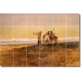 thumbnail image 1 of Ceramic Tile Mural-Charles Russell Indians Kitchen Tile Mural 22. 72" w x 48" h using (24) 12 x 12 ceramic tiles, 1 of 3