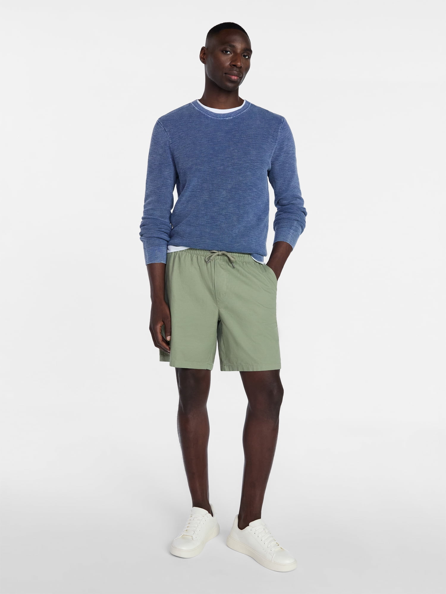 George Men's & Big Men's Modern Fit Slub Pull On Shorts, 6", 8" Inseams, Sizes S-3XL