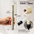 thumbnail image 3 of WYZworks Set of 12, 10" LED Flameless Ivory Real Wax Drip Flickering Candles Lights, Remote Control, On/Off Button, Battery Operated Candlesticks, Holiday Christmas Menorah Home Wedding Décor, 3 of 9