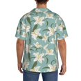 thumbnail image 3 of Gukieu Lilies Flowers Print Men's Short-sleeved Shirts, Button-down Pocket Shirts, T-shirts, Beach Vacation Travel Summer Clothing-Medium, 3 of 5