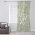 thumbnail image 3 of Sage Green Christmas Semi Sheer Curtains Drapes for Living Room, Bedroom, French Doors Window 96 Inches Long, Vintage Winter Xmas Snowflakes Rod Pocket Chiffon Curtain Drapery Voile Draperies Panel, 3 of 6