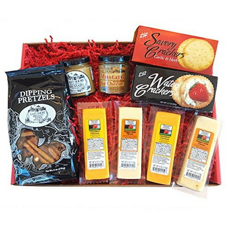 wisconsin cheese company deluxe cheese and crackers gift basket, 9