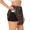 thumbnail image 2 of Bixox Women's BBQ Barbecue Grill pattern 2 in 1 Running Shorts - Lightweight Athletic Workout Gym Yoga Shorts Liner with Pockets - Small, 2 of 5