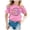 Pink, variant on FUZHIQ Kindergarten Shirts for Girls Regular Fit Funny Prints Back To School Shirt Kids Girl Elastic Summer Tees Tops for Kids
