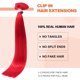 thumbnail image 3 of Extensiones de cabello UGOTRAYS, cabello humano real rojo, 70 g, 7 unidades, 50 cm, 3 of 6