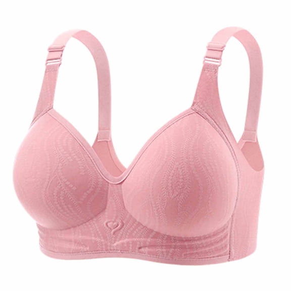 Ohufall Daily Bras for Women Large Size Adjustable Strap Bra Thin Gathered Seamless Underwear