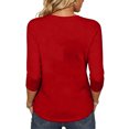 thumbnail image 3 of Stralyhd Spooky Graphic 3/4 Length Sleeve Womens Tops V Neck Halloween Holiday Shirts Party Tee Spooky Horror Print Top Red S, 3 of 3