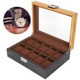 thumbnail image 4 of Caja De Reloj, Con Ventana De Cristal, Caja De Reloj Clásica Con 10 Ranuras, Para Regalo, Novio, Tienda, Reloj Para Hombre, 4 of 7