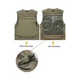 thumbnail image 5 of Men's Multifunctional Fishing Vest Mesh Loose Jacket Outdoor Multi Pocket Photography Fisherman Vest Khaki XL, 5 of 5