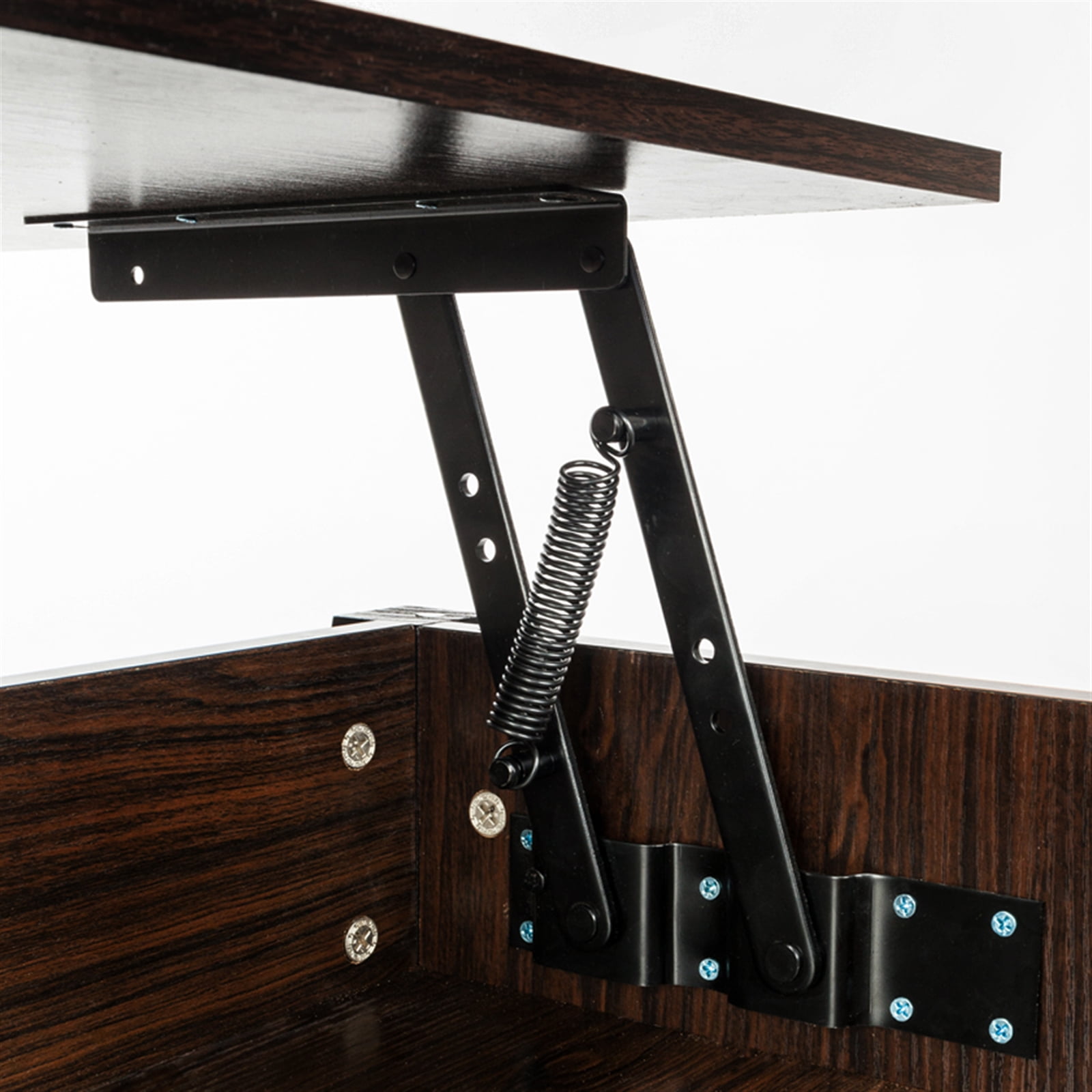 Kadyn Lift Top Coffee Table (with 3 Storage Rooms), Pop-up Coffee Table for Living Room, Central Coffee Table with Wooden Lifting Top, Brown Kadyn Lift Top Coffee Table (with 3 Storage Rooms), Pop-up Coffee Table for Living Room, Central Coffee Table with Wooden Lifting Top, Brown