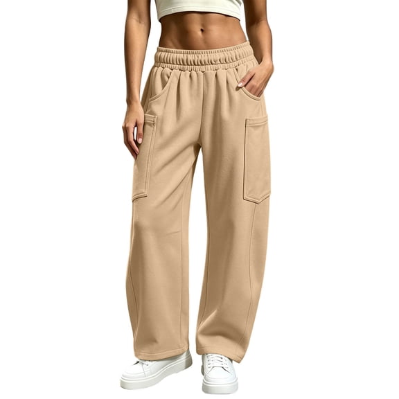 Women's cargo sweatpants elastic waist Womens Winter Casual Fashion Solid Color Multi Pocket Drawstring Elastic Waist Sweatpants Comfy Sweatpants for Women Gifts for Her