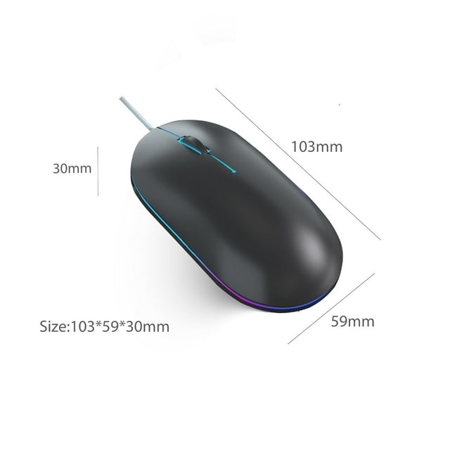 Langgg Computer Mouse With Backlit Ergonomic Mute Click 1000 DPI Optical Engine With Colorful Backlit Universal for Office Gaming