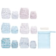 thumbnail image 4 of Simple Being Reusable Cloth Diapers,6 Pack Pocket Adjustable Size,Waterproof Cover,6 Inserts,Wet Bag, Double Gusset (Stripes), 4 of 6