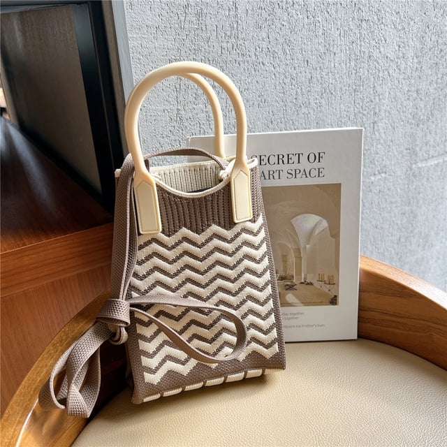 Bolso para teléfono móvil a cuadros, bolso de mensajero para mujer, mini bolso pequeño, lindo y ligero, bolso de mano para las cuatro estaciones, bolso de punto