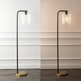 thumbnail image 6 of JONATHAN Y Easton 60.75" Modern Minimalist Metal/Ribbed Glass LED Floor Lamp, Brass Gold/Black, JYL1142A, 6 of 7