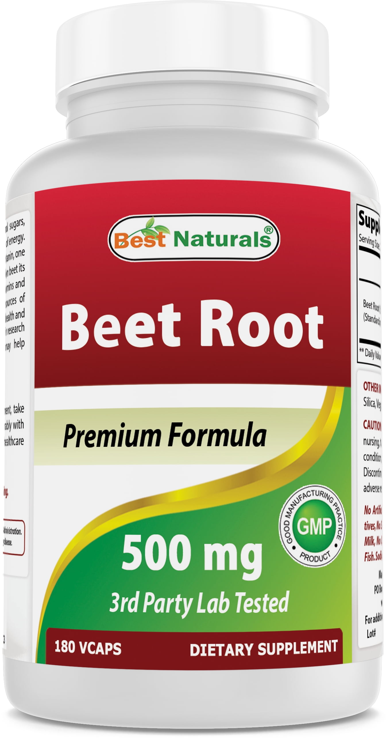 Best Naturals Beet Root 500 mg 180 Vegetarian Capsules