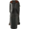 thumbnail image 4 of FRANCO SARTO Womens Black Back Pull-Tab Goring Padded Gamble Round Toe Block Heel Zip-Up Leather Booties 6.5 M, 4 of 5