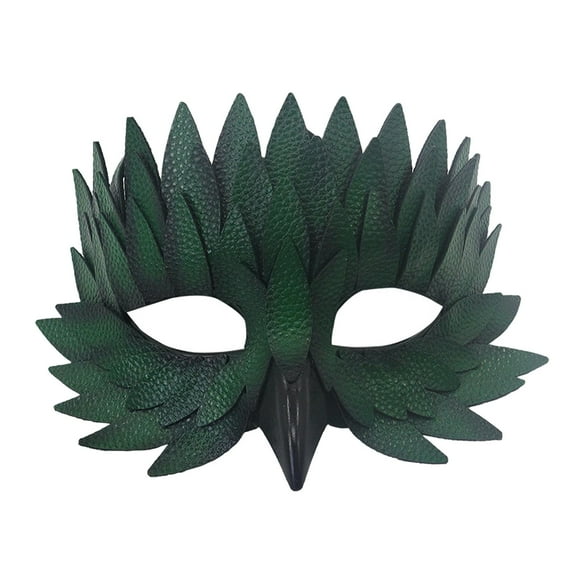 Máscara de pájaro cómoda de usar, cubrebocas, máscara de mascarada para escenario, graduación, cumpleaños verde
