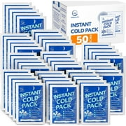 50 Packs Instant Ice Cold Pack (6” x 4.5”) - Disposable Instant Ice Packs for Injuries | Cold Compress Ice Pack for Pain Relief, Swelling, First Aid, Athletes & Outdoor Activities