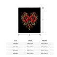 thumbnail image 5 of Durable Soft Flannel Blanket - Cozy Heart - Shaped Floral Design Perfect for Sofa Travel Bed and Chair - Warmth & Elegance, 5 of 7