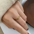 thumbnail image 2 of Womens Titanium Steel Double Layer Ring Geometric Design V Shaped Jewelry For Everyday Wear Fashion Essentials, 2 of 6