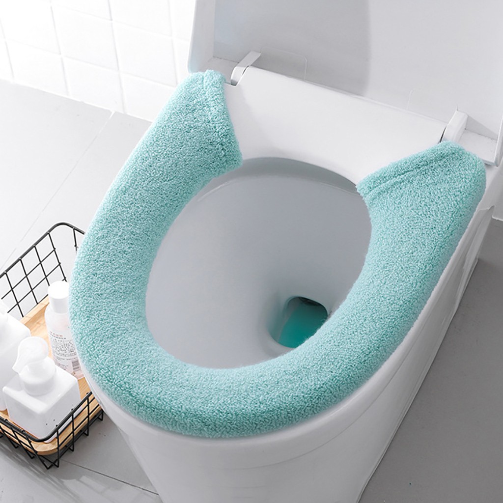Household Winter Plush Soft Toilet Seat Pad Cover Toilet Seat Zipper