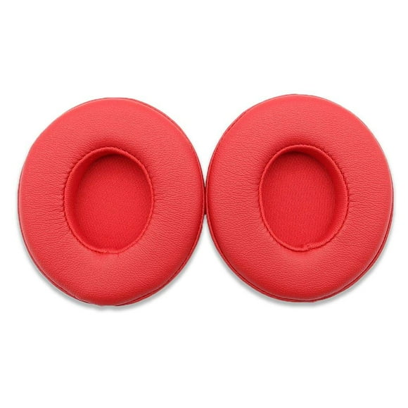 Langgg Leather Headphone Cushion Ear Pads Noise Cancelling Gaming Earpads Sponge Replacement for Studio Solo 2 Bluetooth-compatible Red