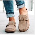 thumbnail image 1 of Sandalias de mujer con punta cerrada, uso exterior, hebilla de cinturón, medias zapatillas, zapatillas informales de talla grande para mujer, talla 43, zapatos de mujer, 1 of 3