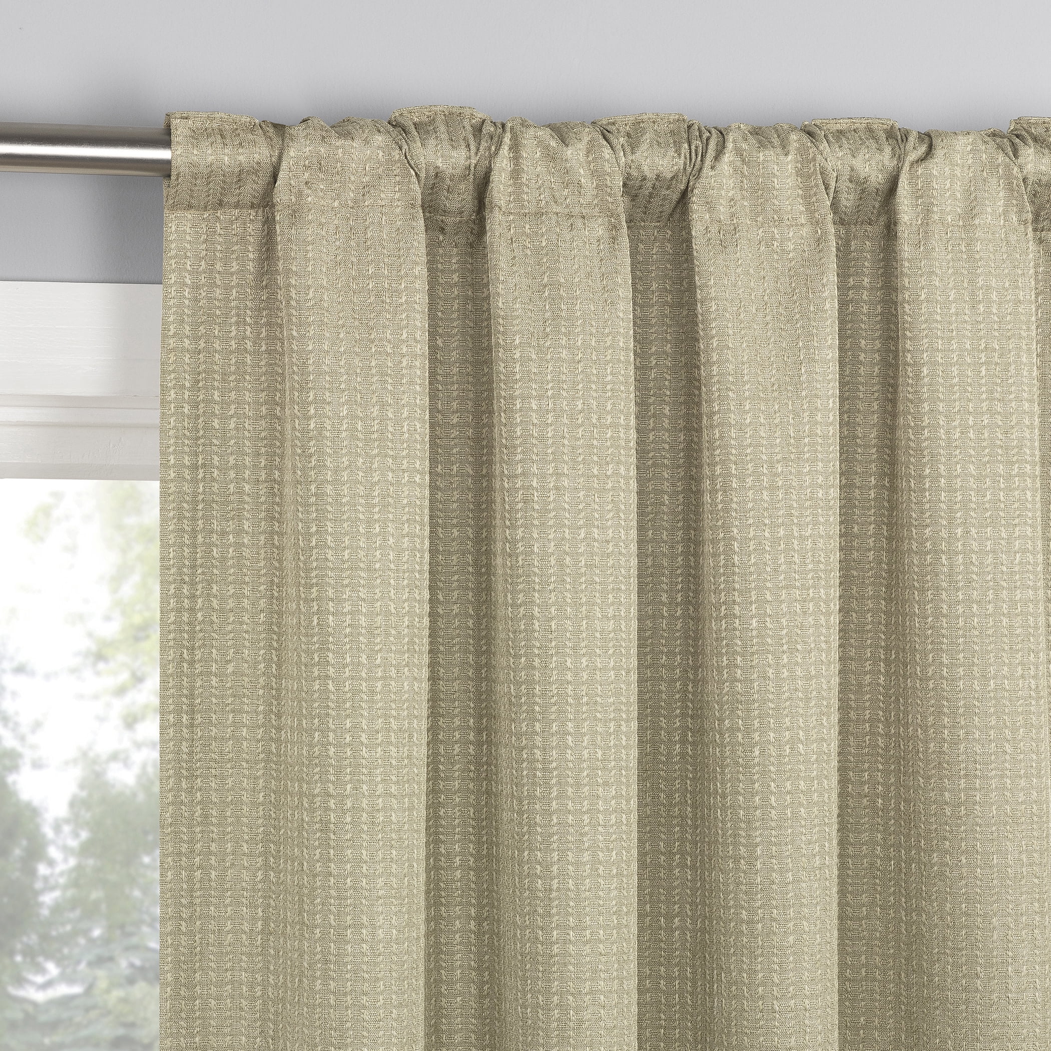 Sun Zero Vance 2-Piece Magnetic Closure 100% Blackout Back Tab Curtain Panel Pair, 37"x84", Taupe