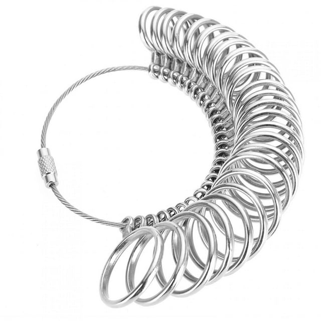 Finger Gauge Ring Sizer Gauge Metal Finger Measure Tool for Wedding Class Rings with Portable Home Sizing Stick Jewelry Size Measure