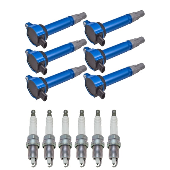 Set of 6 ISA High Performance Igntion Coils and 6 NGK Spark Plugs Compatible with 2007-2008 Dodge Charger SRT8 Super Bee Sedan 4-Door 6.1L 6059CC 370Cu. In. V8 GAS OHV  Replacement for UF502