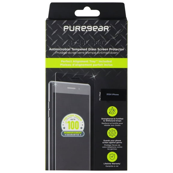 PureGear Steel 360 Tempered Screen Glass Protector for Apple iPhone 16