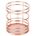 thumbnail image 1 of Multifunctional Stainless Steel Hollow Round Pen Holder Desktop Organizer Chopsticks Storage Container( Rose Gold ), 1 of 8