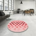 thumbnail image 4 of Ahgly Company Machine Washable Indoor Round Transitional Pink Area Rugs, 8' Round, 4 of 7
