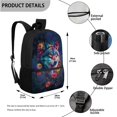 thumbnail image 2 of ZUXONGSY Painted Wolf Daisy Flower Print 3 Pack Kid Backpack with Lunchbox for School Toddler Kindergarten School Bookbag Set with Zipper Pencil Case Middle-School Bookbags Back to School Gifts, 2 of 6