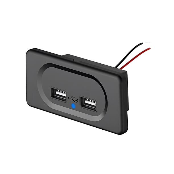 Scienceny USB para coche, cargadores portátiles ligeros, piezas de repuesto de carga, enchufes dobles, accesorios para autocaravanas Accesorios para vehículos recreativos Negro