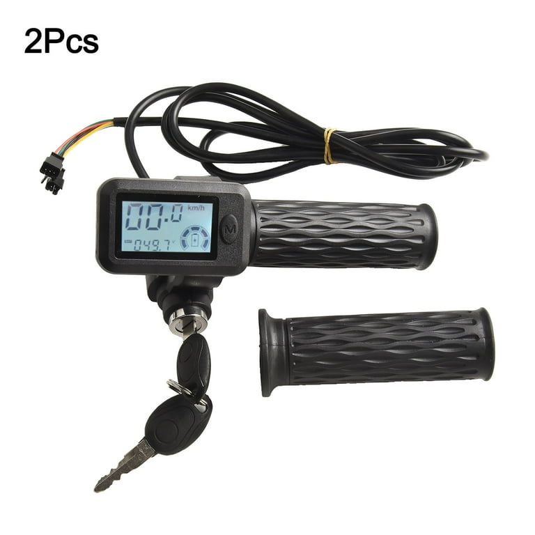 36-60V E-Bike Grip Throttle With LCD Display Key Lock Fit Easy
