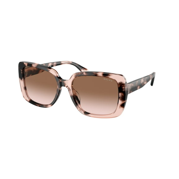 Ralph Lauren RA 5298U Plastic Womens Rectangle Sunglasses Shiny Pink Havana 55mm Adult