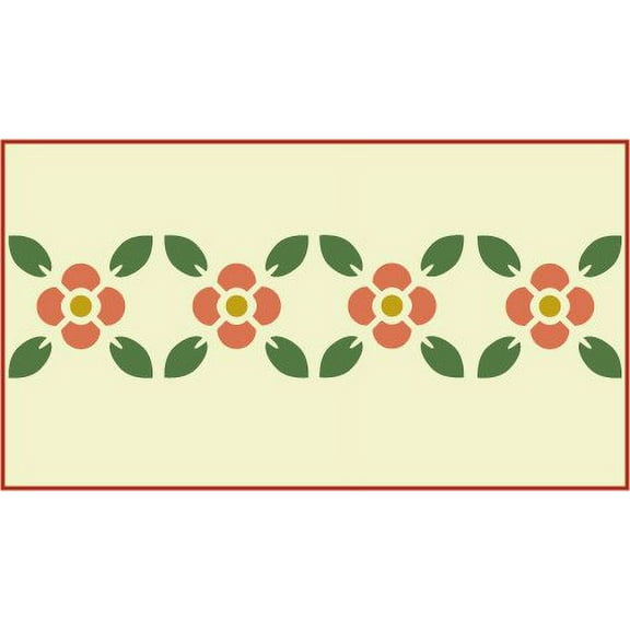 Flower Buds Border Stencil - DIY Art & Craft Reusable Sturdy Flexible Painting Template 10 mil Plastic Mylar Wall Floor Tile Craft Stencils - The Artful Stencil