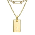 thumbnail image 3 of LYMAYTER Collier Pendentif Initiale en Or Collier Initiale Superposé en Or - Délicat, pour Femmes, 3 of 6