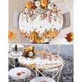 thumbnail image 6 of Round Fitted Tablecloths with Elastic Edge Thanksgiving Pumpkin Oil-Proof Waterproof Wipeable Table Cover for Kitchen Dining Party Decor Fall Eucalyptus Leaves Table Clothes,36" - 44", 6 of 6